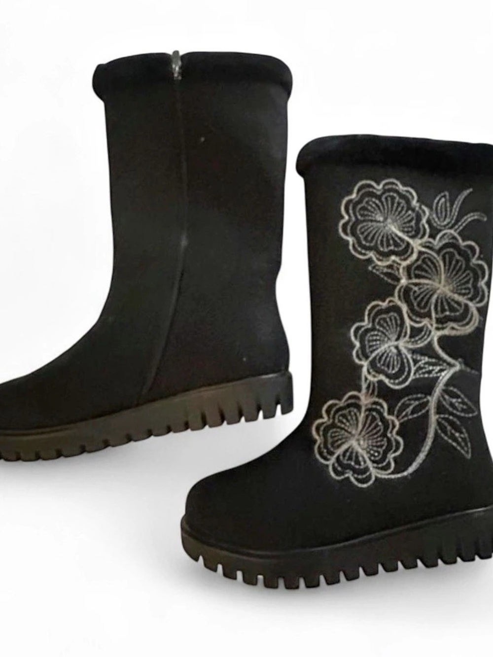 NWT Azura Embroidered Black Boots EU 39 /8.5